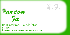 marton fa business card